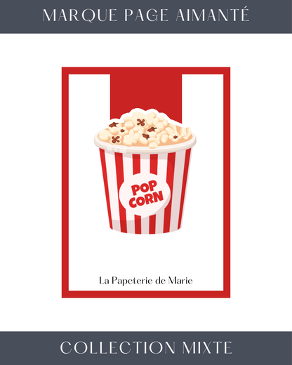 lapapeteriedemarie-papeterieartisanale-accessoirelivre-marquepage-marquepageaimante-marquepagelivre-marquepageartisanal-marquepagepopcorn